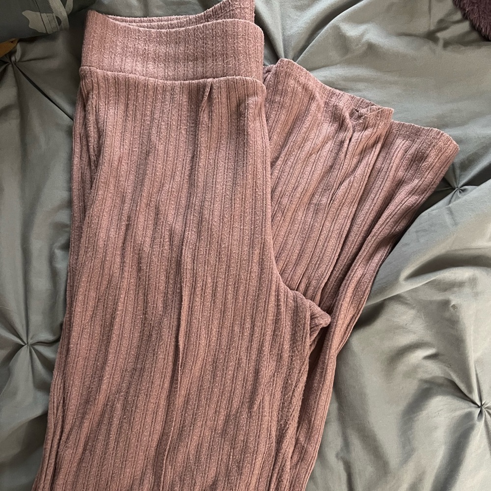 Pink Flared Knitted Pant